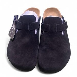 BIRKENSTOCK Boston Clog in Black Suede SFB Size 42